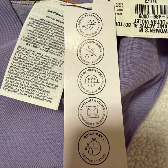 Smartwool Intraknit Base Layer Bottoms in Ultra Violet Seamless Leggings - Picture 13 of 14